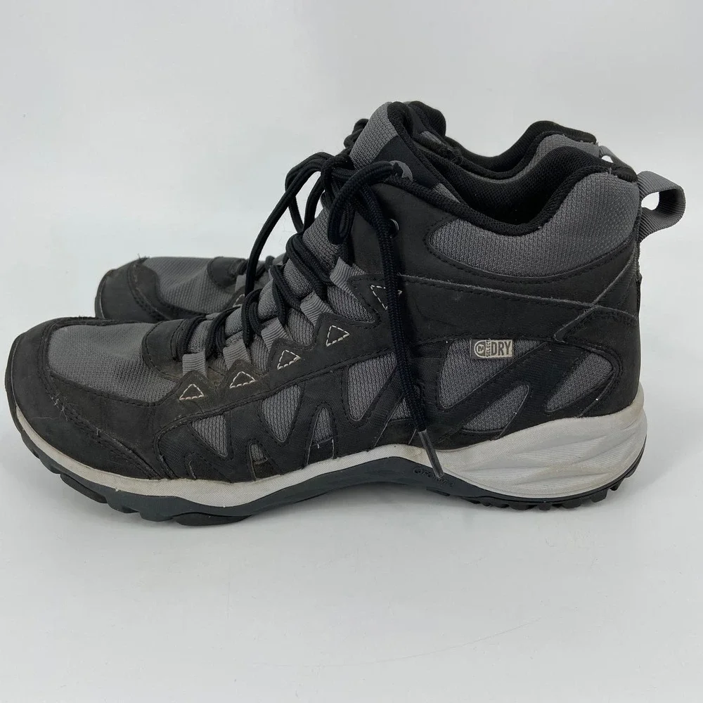 Merrell Lulea Mid Waterproof Shoes Hiking Lace Up Sneakers Leather Black Gray 10